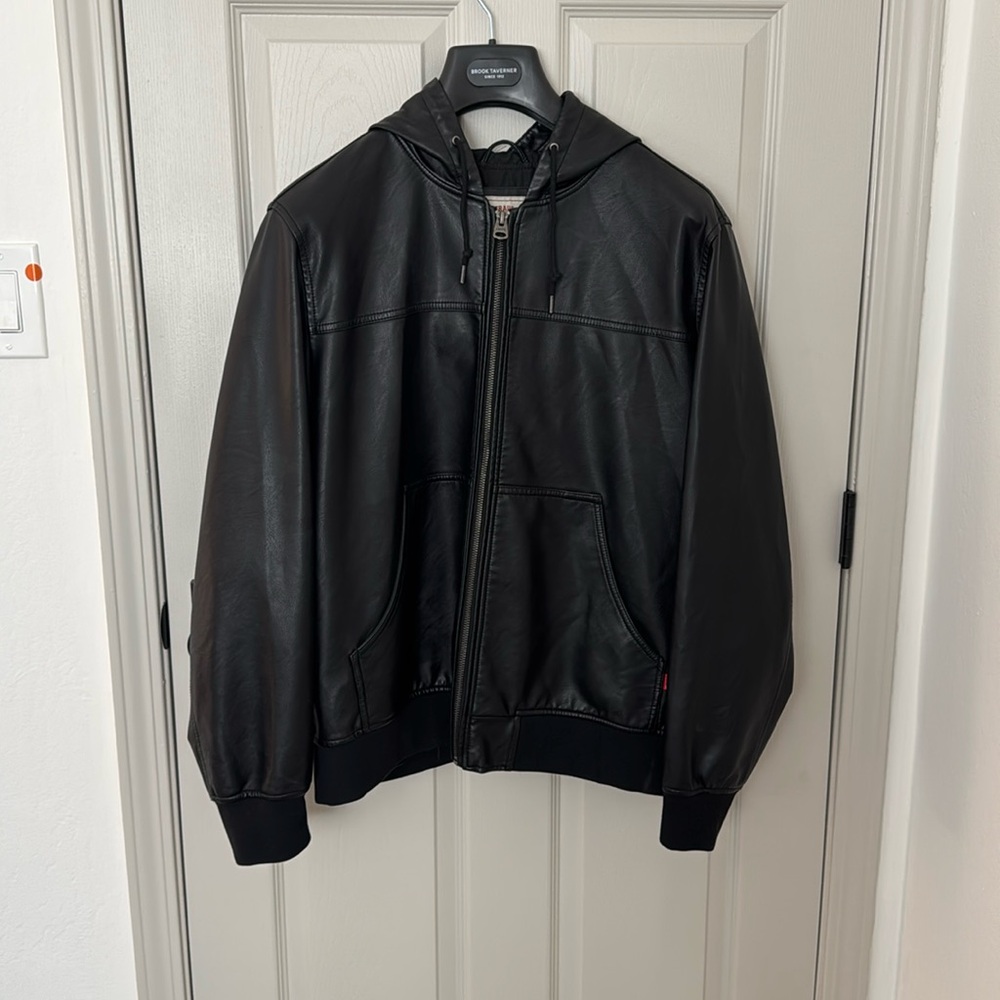 Levi’s Vegan Leather bomber jacket with hood